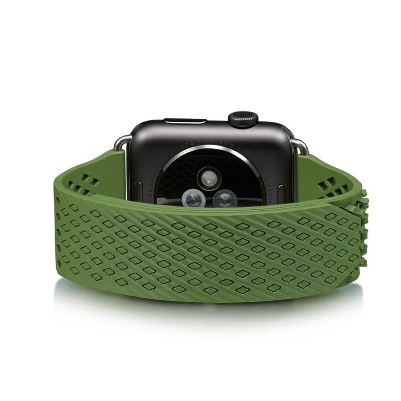 Без пряжки дизайн мягкий силиконовый ремешок для часов для Apple Watch серии 1/2 38 мм 42 мм Спортивный Браслет, подходит для запястья 160-210 мм