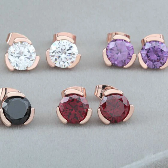 

Design 2016 Fashion Popular Luxury Crystal Zircon Stud Earrings Elegant earrings jewelry for women fast shipping
