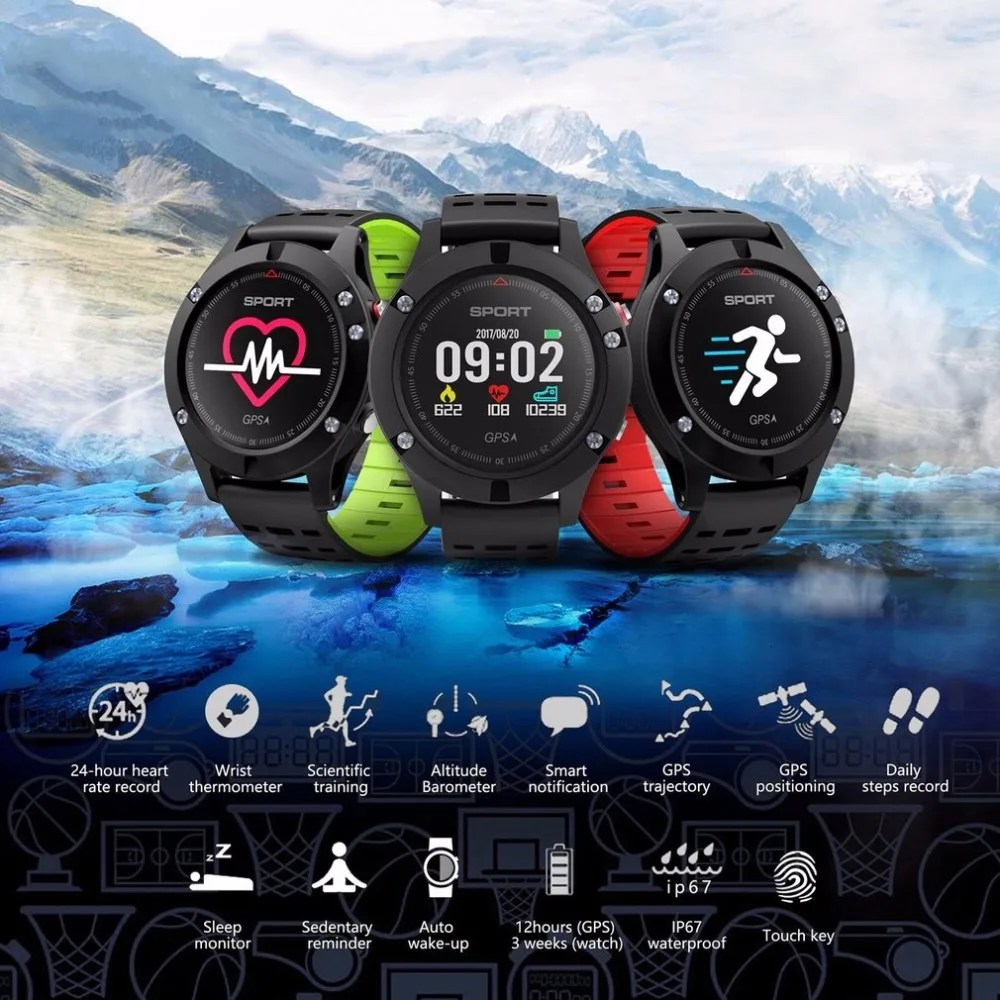 F5 gps OLED цветной дисплей Смарт часы альтиметр барометр термометр Bluetooth 4 2 Спорт на
