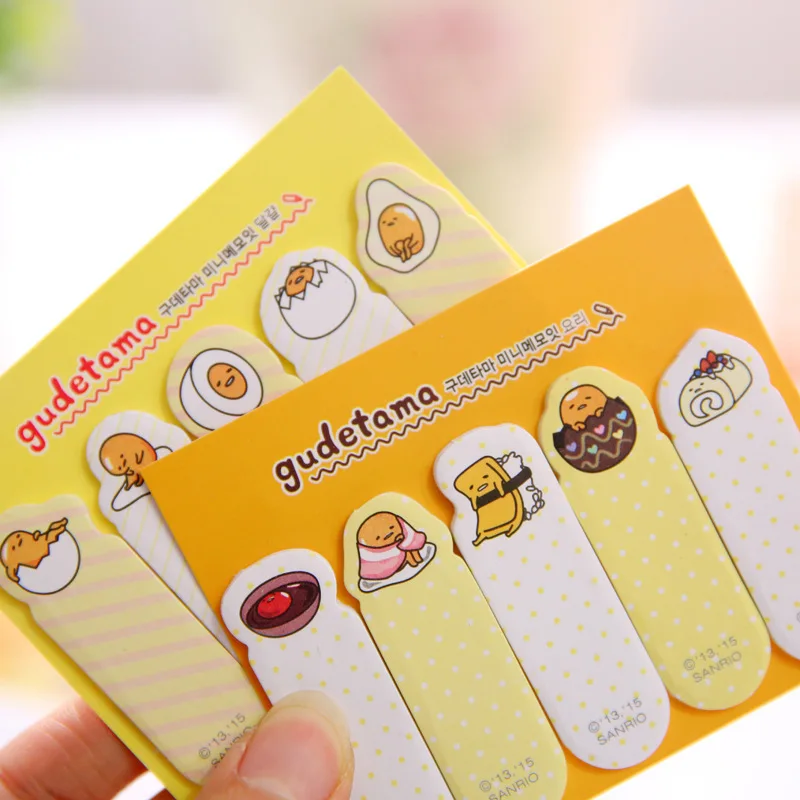 1 шт. милый креативный мультфильм Gudetama ленивое яйцо самоклеющиеся блокноты для заметок стикеры почтовые закладки школьные офисные принадлежности