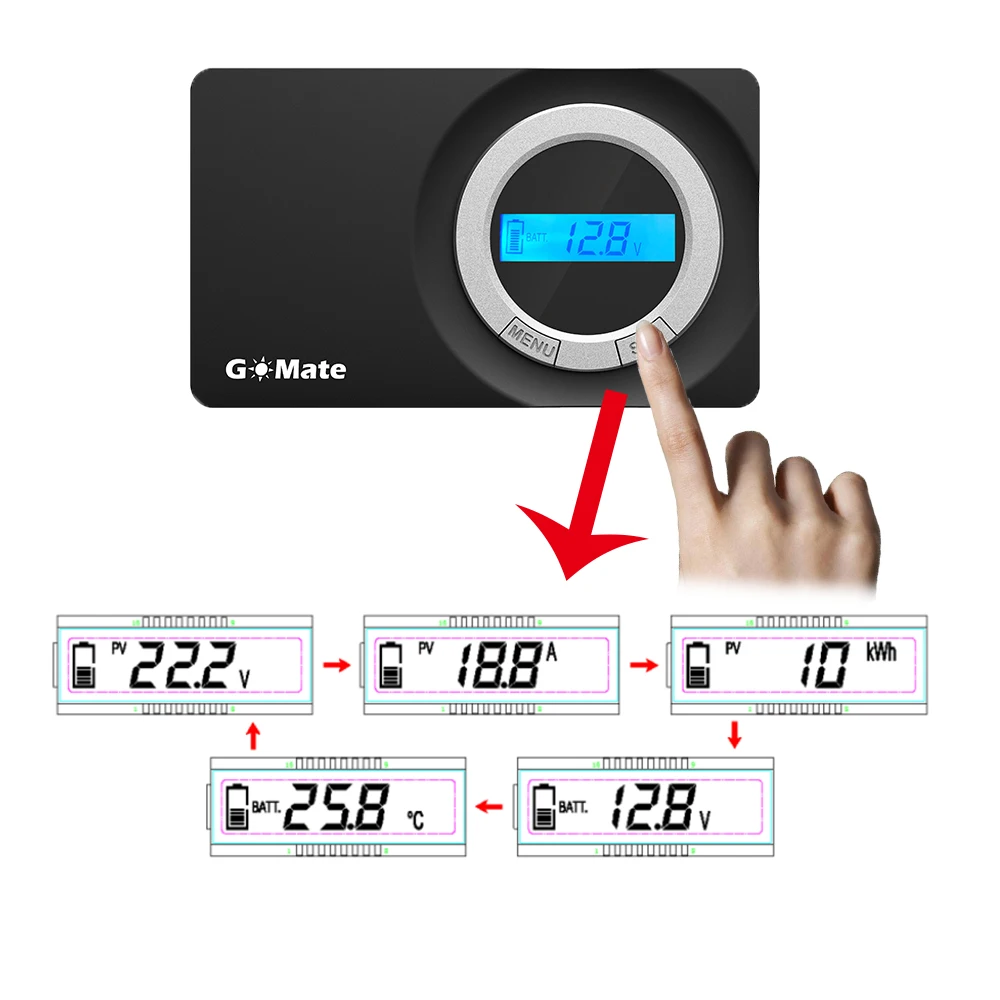 MPPT RV контроллер ШИМ Солнечный контроллер 30A 12 V/24 V Встроенный ЖК-дисплей без каблука Панель с Температура Сенсор автоматический выключатель