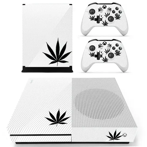 YS-xboxoneS-0120 Зеленый лист травяной кожи наклейка для microsoft Xbox One S консоль и 2 контроллера для Xbox One S шкуры наклейка виниловая - Цвет: YS-xboxoneS-0120