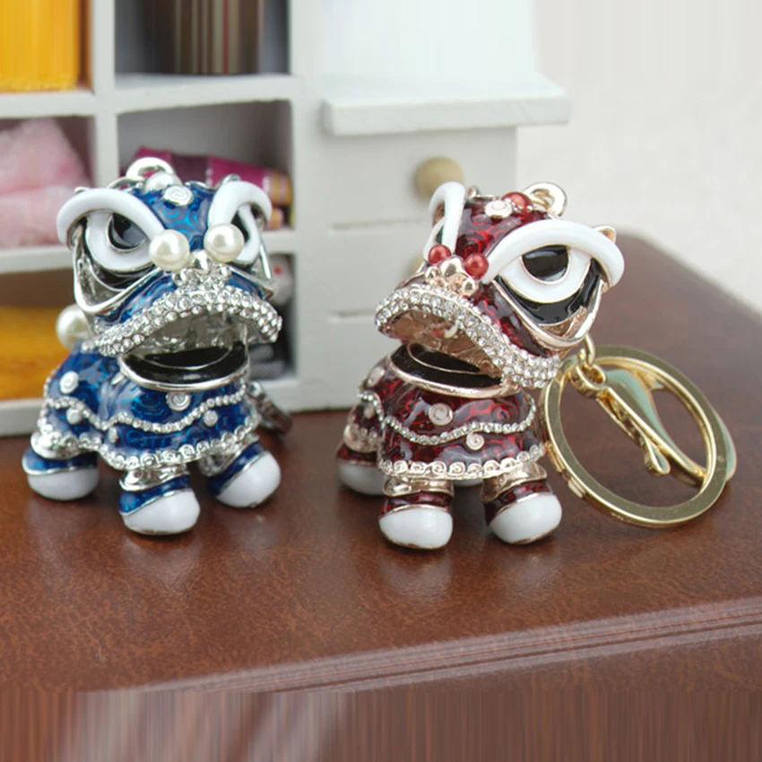 Брелки модные счастливые ювелирные изделия полная Стразы лев на сумке роскошный