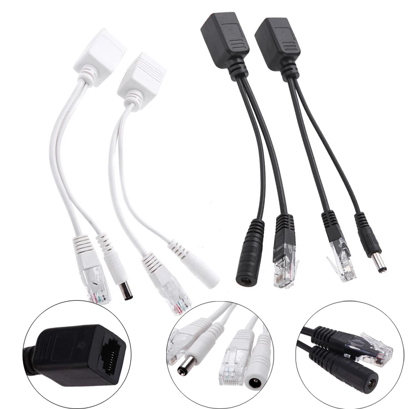 Кабель POE для IP камеры Пассивный адаптер Power Over Ethernet разветвитель инжектор RJ45