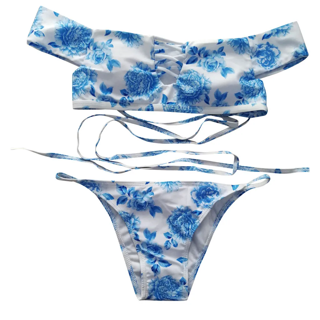 Женский купальник бикини с пуш апом и принтом пляжный костюм для вечеринок 19Feb14