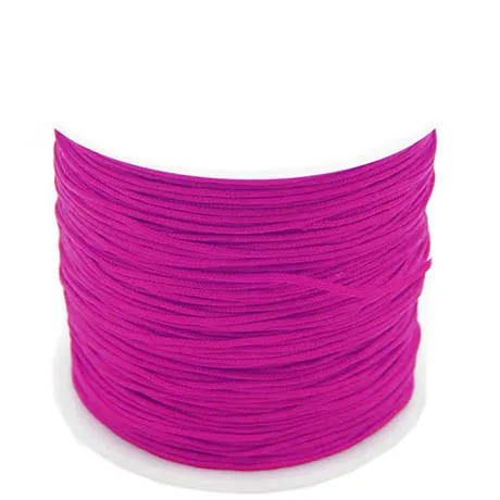Hot pink 1 рулон 0,8 мм нейлоновый шнур для изготовления кисточек, ювелирных изделий, китайский узел, нить, ручная работа, бисероплетение, нить, поиск, сделай сам, аксессуары, поставщик - Цвет: Hot pink