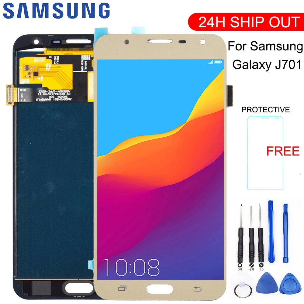 ЖК-дисплей для Samsung J701F j701 сенсорный экран в сборе Galaxy J701 Neo J701f J701M J701MT | Мобильные