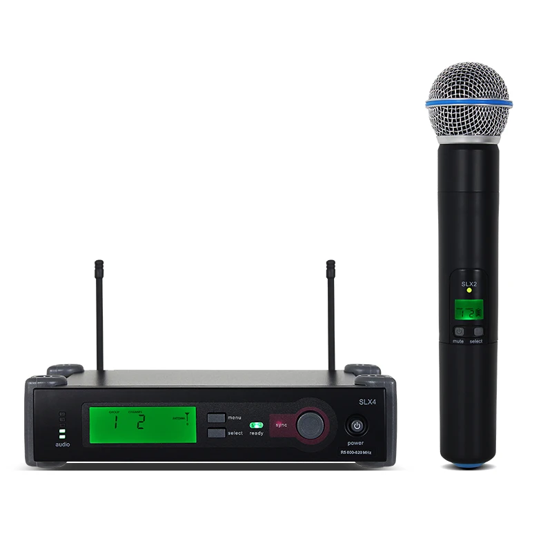 Беспроводной микрофон Регулируемая частота UHF SLX24/BETA58A профессиональный ручной петличный микрофон наушники одноканальный логотип OEM - Цвет: Handheld suit
