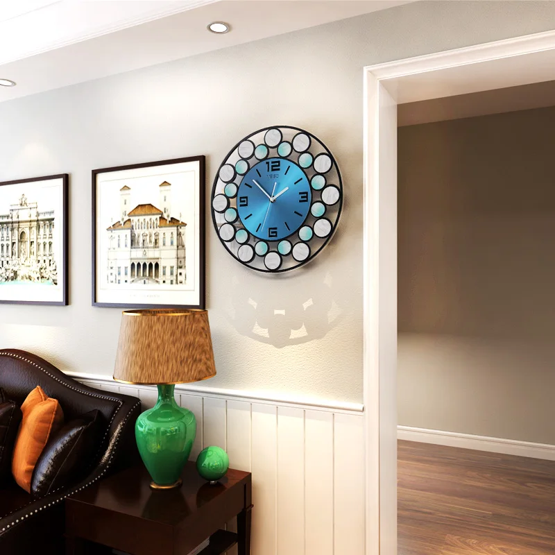 Fashion MEISD 3D Round Wall Clock Modern Design Creative Large Silent Wall Watch Home Decor Colorful Hanging Clocks Free Shining