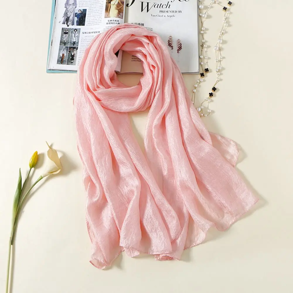 Женский голландский льняной шарф Длинные большие льняные шарфы однотонные