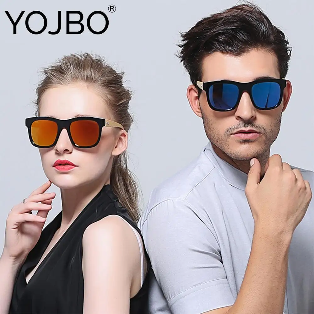 YOJBO винтажные бамбуковые солнцезащитные очки для женщин и мужчин 2019 зеркальные