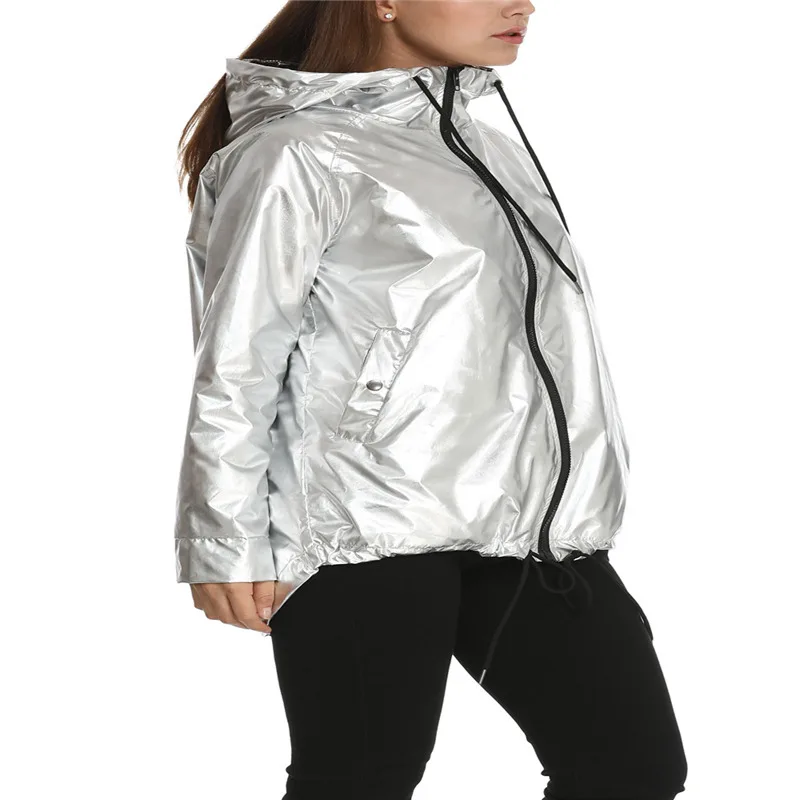 Куртка-бомбер женская с капюшоном на молнии водонепроницаемая | Женская одежда