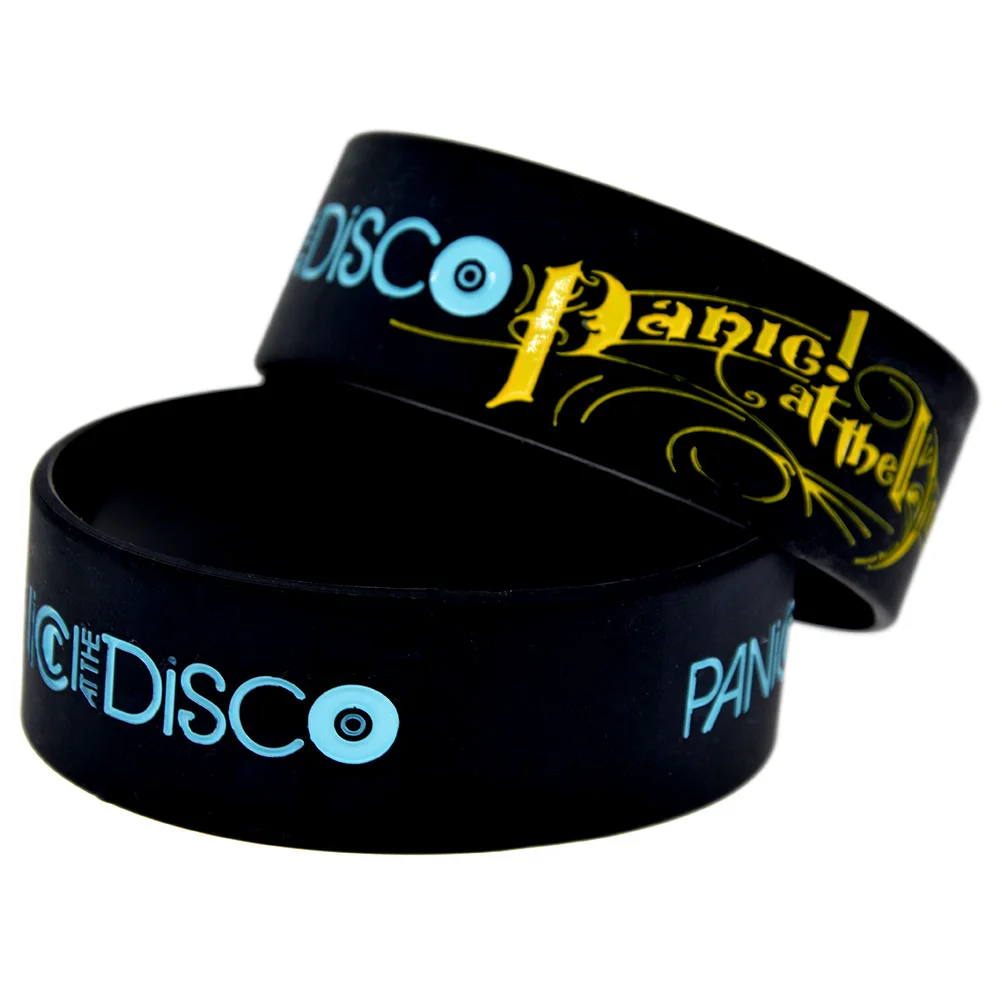 

OBH 25PCS Panic at the Disco Silicone Rubber Wristband 1 Inch Wide Adult Size