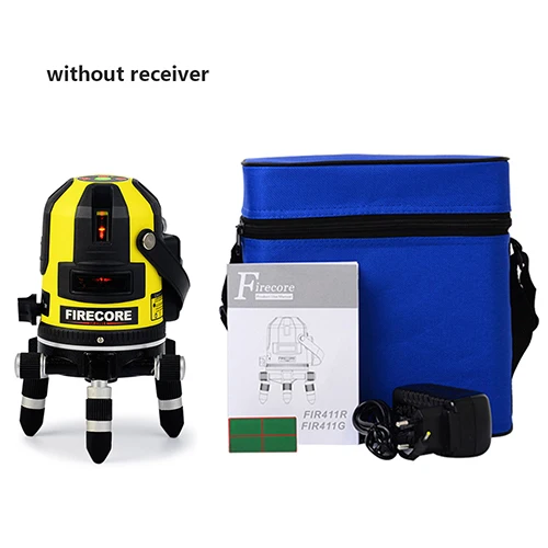 R Without Receiver FIR411G/FIR411R 5 линий литиевая батарея зеленый/красный вращающийся лазерный уровень открытый режим с приемником - Цвет: R Without Receiver