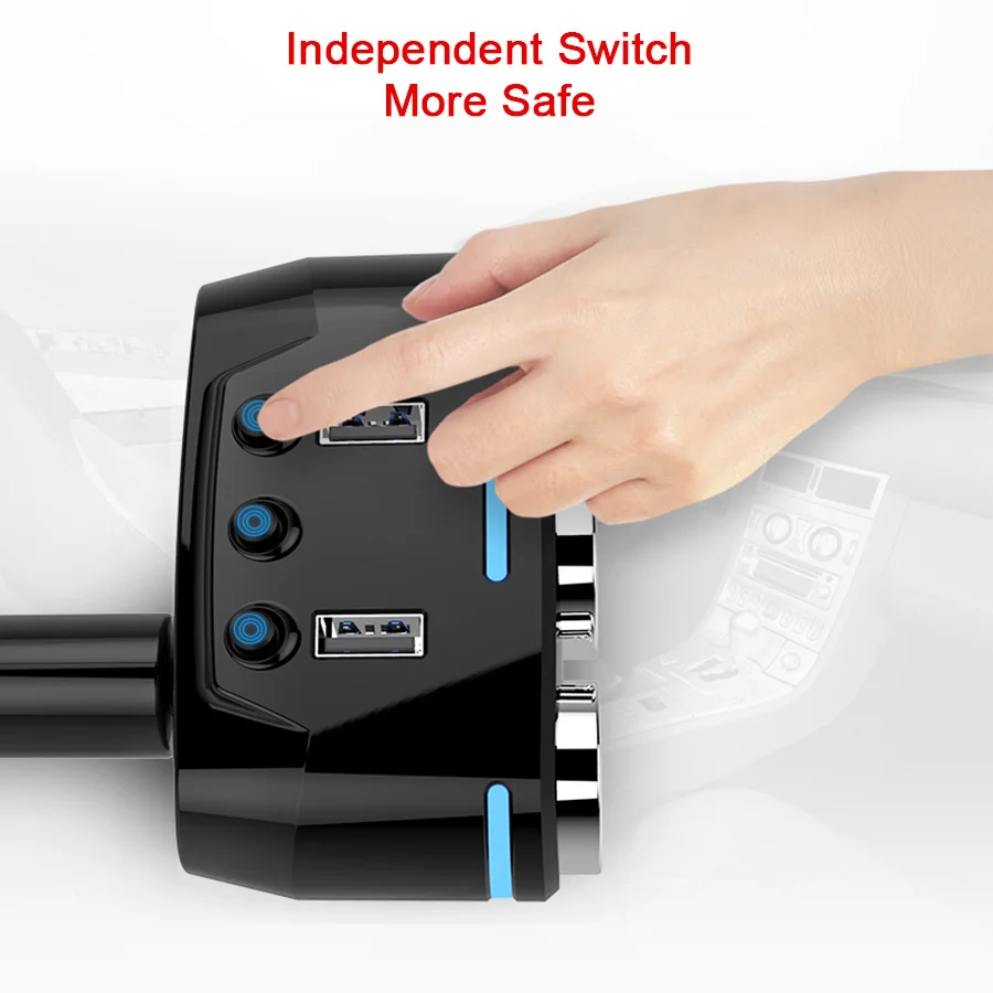 Розетка для автомобильного прикуривателя Splitter 12 в 24 разъем LED прикуриватель 2Usb
