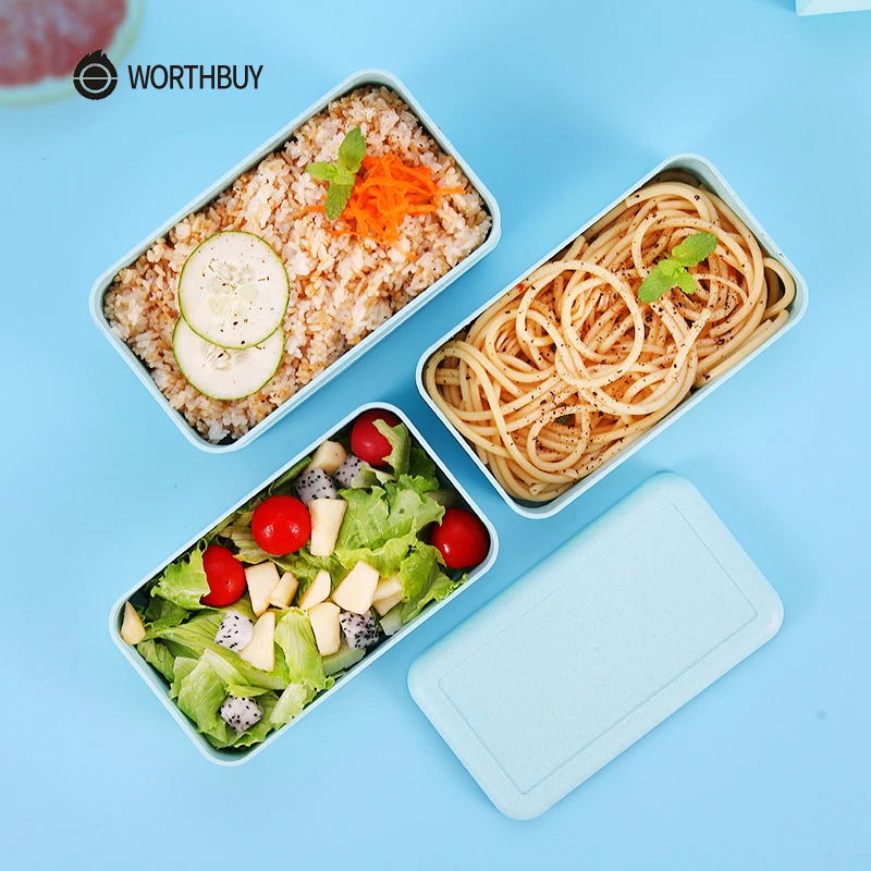 WORTHBUY японский микроволновый Ланч бокс для детей портативный герметичный ящик