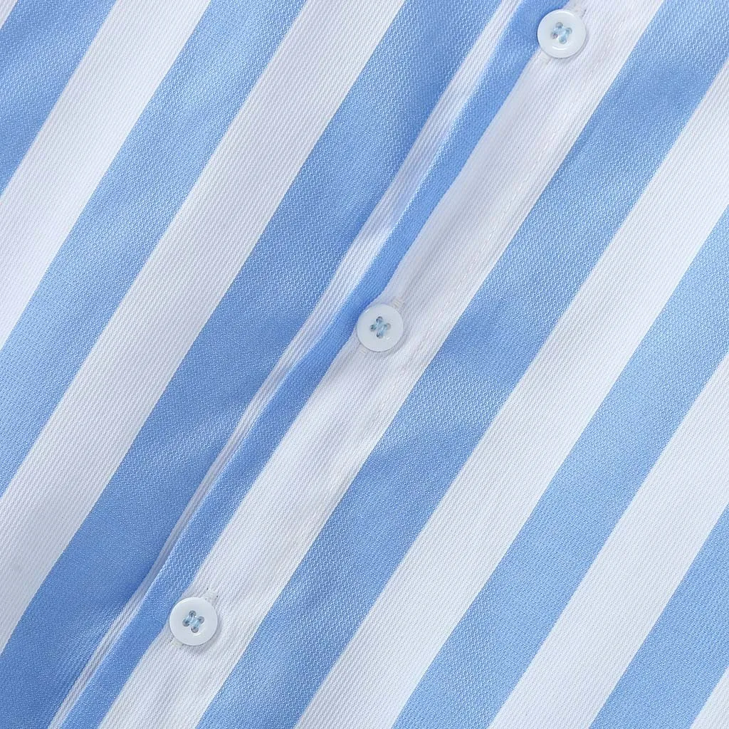 Мужская пляжная рубашка Camisa Повседневная в Вертикальную Полоску с короткими