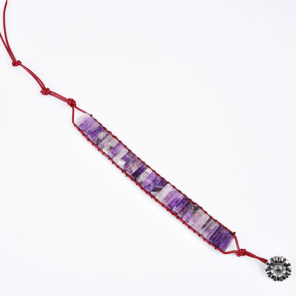 Женский браслет с аметистом Asingeloo из натурального камня в богемном стиле