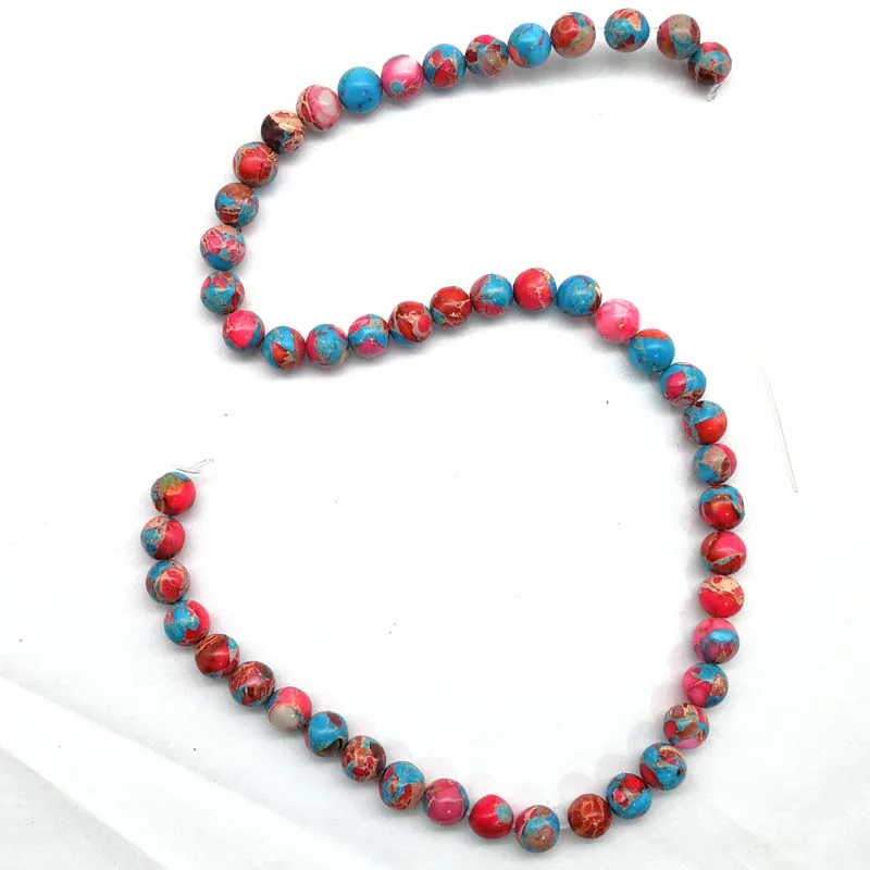 (1 нить/партия) оптовая продажа цветные яшмы вокруг бирюзы и морского дна россыпью