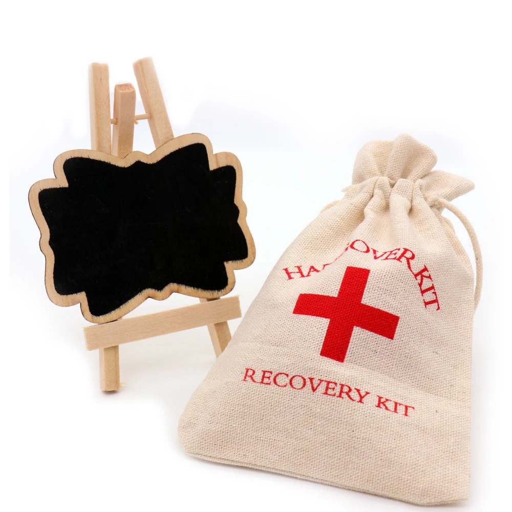 10*14 см девичник вечерние набор от похмелья мешок хлопок drawsting мешок вина украшения тела Висячие сумки вечерние DIY сумка для хранения