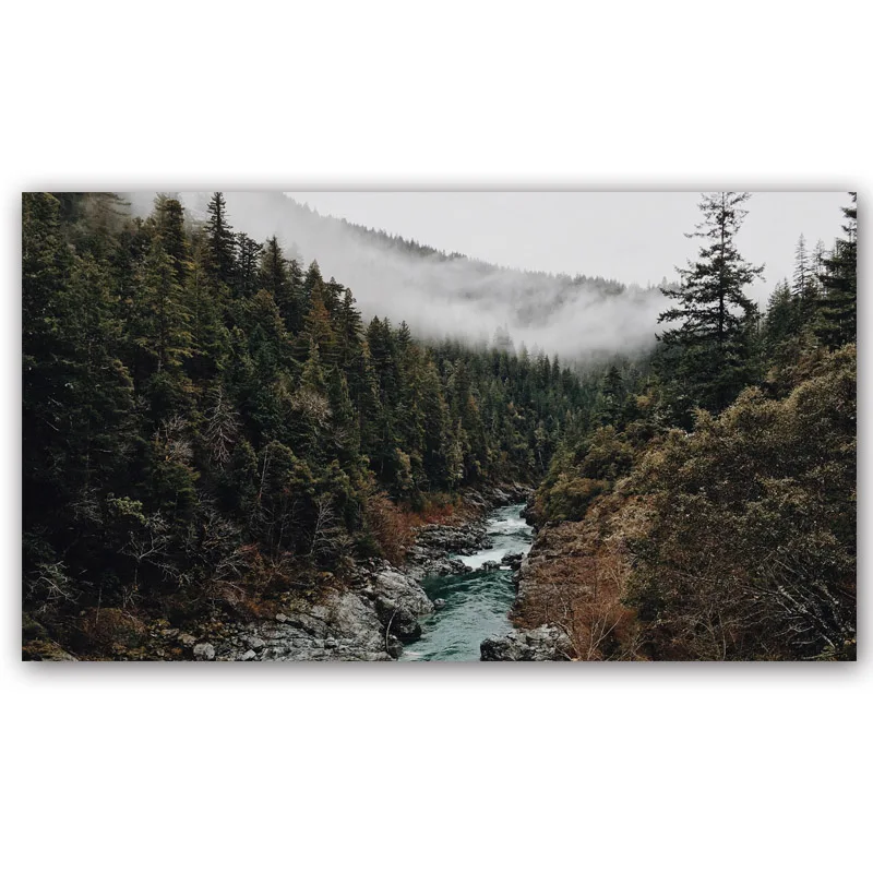 4600429-forest-wild- Wall Art Canvas Painting Forest Tree Nature Landscape Posters and Prints Wall Art Pictures For Living Room Cuadros Home Decor - Цвет: 4600429-forest-wild-