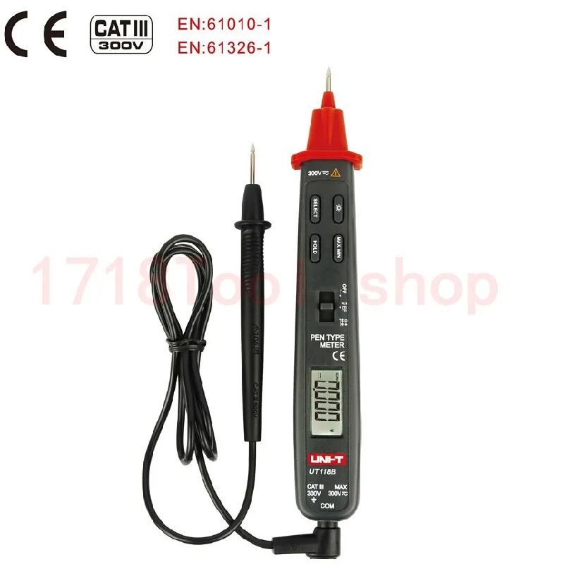 UNI T UT118B ручка Тип Цифровой мультиметр Авто Диапазон Тестер AC DC 3000 граф Вольтметр Омметр конденсатор с алюминиевой крышкой, тестер LCD подсветка CE