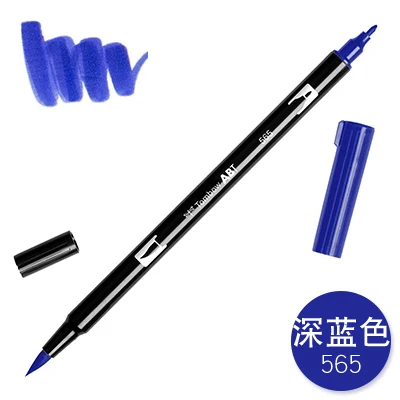 565 1 шт., TOMBOW, AB-T, Япония, 96 цветов, художественная кисть, ручка с двумя головками, маркер, профессиональный водный маркер, ручка для рисования, Kawaii, канцелярские принадлежности - Цвет: 565