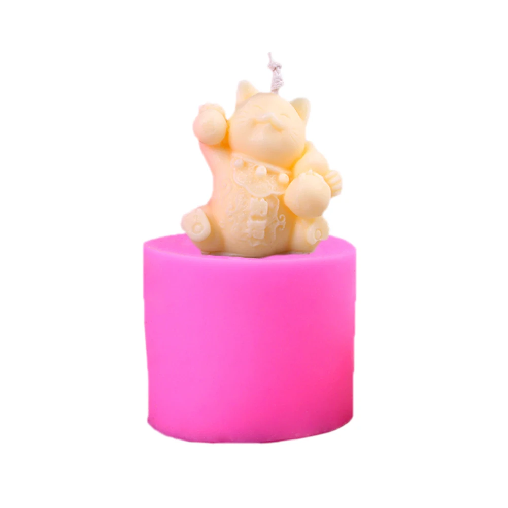 DIY 3D кошка собака панда формы Силиконовые Мыло Свеча формы украшения торта свеча плесень гипсовые украшения гипсовый цемент