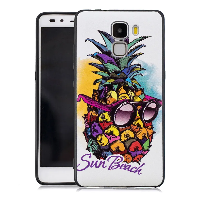 For Huawei Honor 7 Case Honor7 3D Relief Stereo Pattern Cute Cartoon Soft Silicon Back Cover Phone |