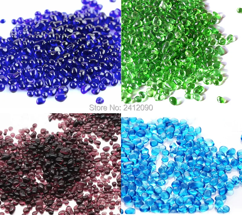 400 г цветные декоративные стеклянные шарики круглые бусины синие камушки