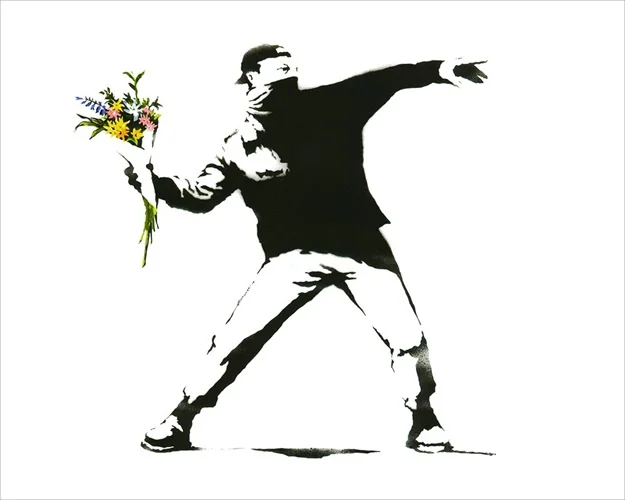 Love Is In The Air by Banksy Wall Art Decor Canvas Painting Calligraphy Poster Print Decorative Picture Living Room Home Decor