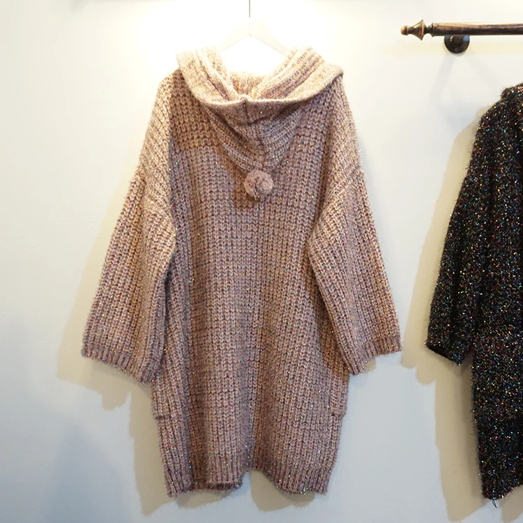 Женские блестящие кардиганы Cakucool длинные корейские свободные с золотистым