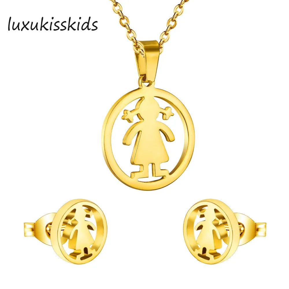 LUXUKISSKIDS Дубай африканские Дети Ювелирные наборы для милых девушек женщин круглый
