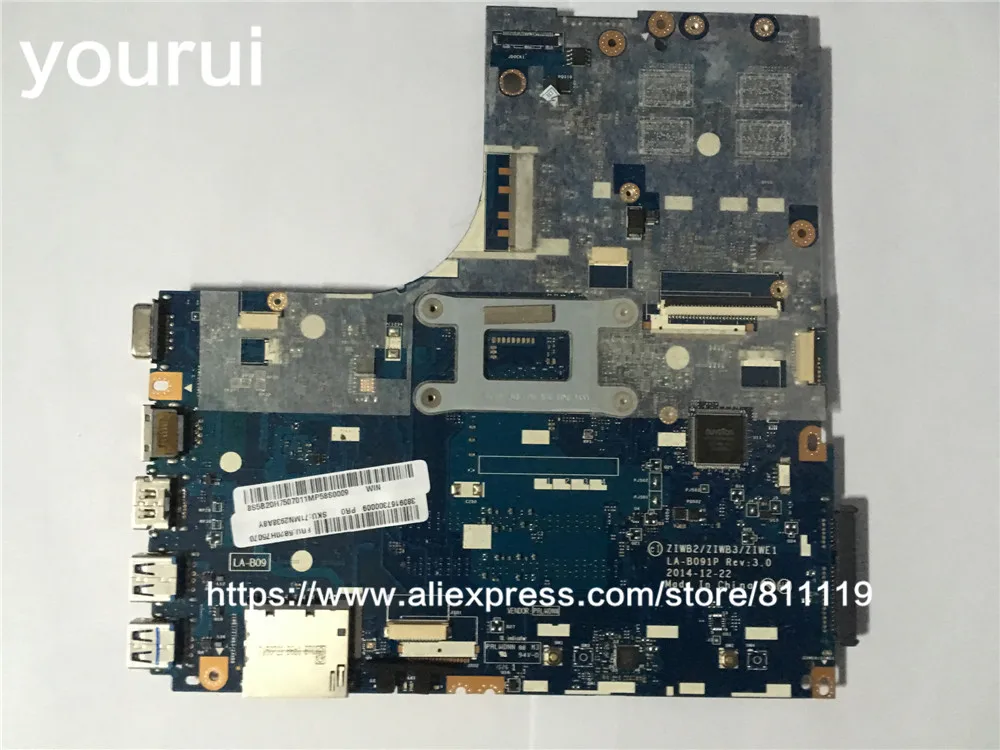 

yourui For Lenovo FOR ideapad B50-70 Laptop For Motherboard 5B20K02708 ZIWB2 ZIWB3 ZIWE1 LA-B091P rev 3.0 3825U