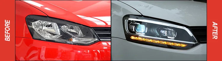 AKD автомобильный Стайлинг для 11-18 VW Polo фары Polo светодиодный фары DRL Биксеноновые линзы Высокий Низкий луч парковка Противотуманные фары аксессуары
