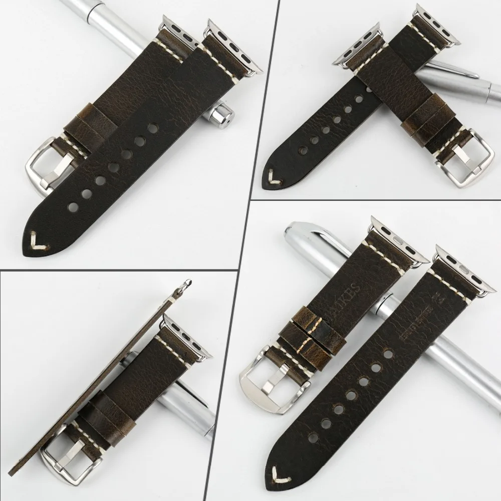 Аксессуары для часов MAIKES из натуральной коровьей кожи браслетов Apple Watch 42 мм 38