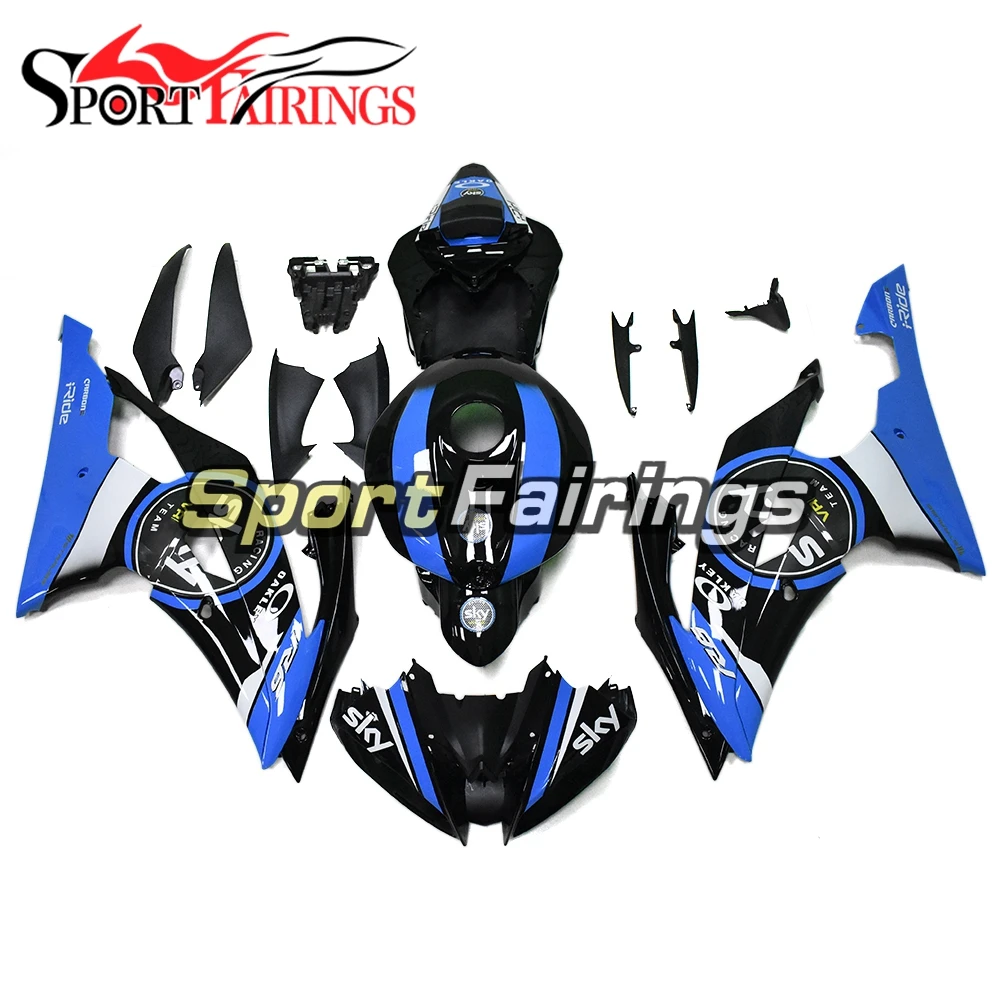 Синий в полоску голубое небо Обтекатели для Yamaha R6 2008 09, 10, 11, 12, 13, 14, 15, пластмассы мотоциклетный обтекатель abs Наборы YZF600 кузов