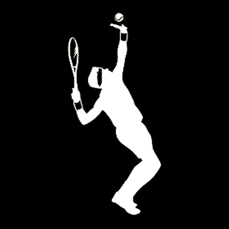 

8CM*17.9CM Interesting Game of Tennis Black/Silver Car Sticker Vinyl Decal S9-0399