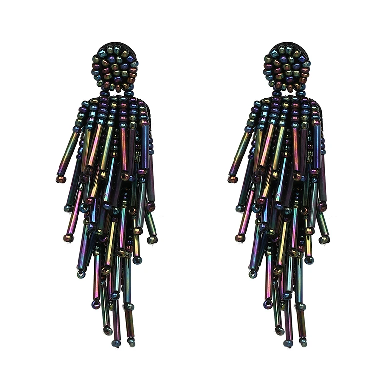 Женские серьги-кисточки Boho длинные серьги с бусинами | Украшения и аксессуары