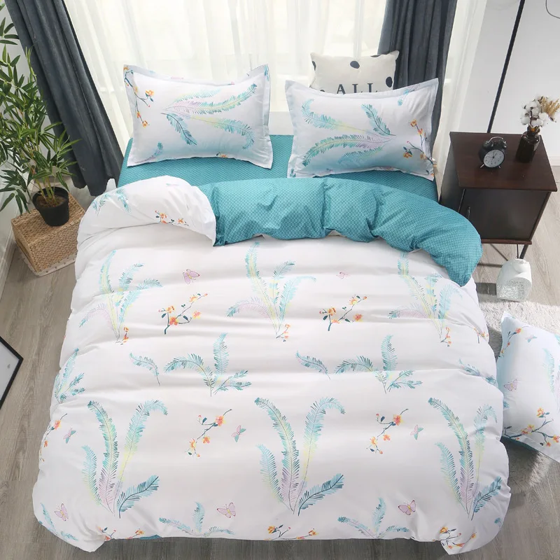 

Skin-friendly Cotton Bedding Set 4 Pieces of Garden Small Floral Double Bed Single Quilt Cover 1.2 Student Dormitory 3 Pieces