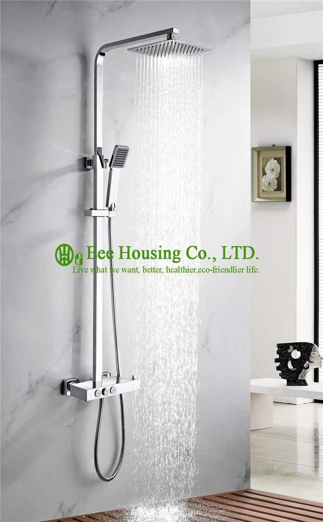 

thermostatic shower set Free Shipping brass 38 degree shower mixer,chrome finished,shower system,bathroom accessories