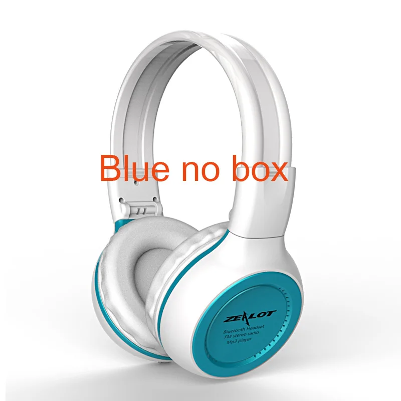 Blue no box ZEALOT B570, Bluetooth гарнитура с глубоким басом, FM радио, Hi-Fi, шумоподавление, беспроводные стерео музыкальные наушники с микрофоном, светодиодный экран - Цвет: Blue no box