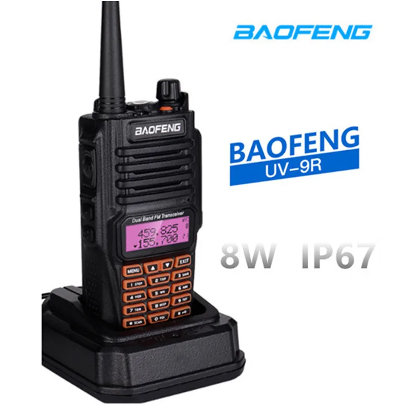 Baofeng UV-9R plus двухстороннее радио 136-174/400-520 МГц uv9r ip67 трансивер Ham cb радиостанция Водонепроницаемая 10 Вт рация