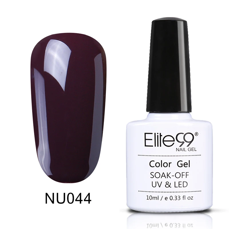 NU044 Elite99 10 мл 48 твердых телесных цветов, модный УФ-гель для ногтей, замачиваемый, Полупостоянный светодиодный лак для ногтей - Цвет: NU044