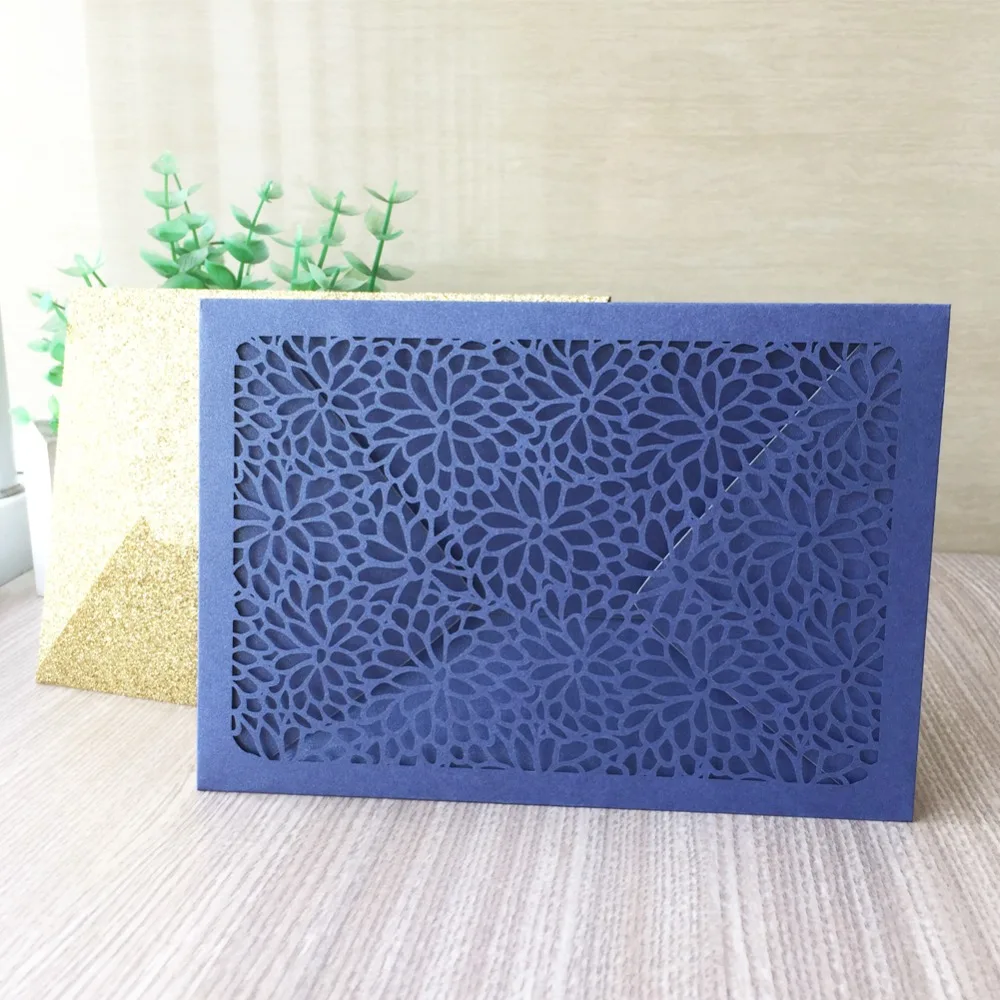 

40pcs/lot Delicate Carved Small Flower Pattern Invitations Card Event Party Supplies Wedding Invitations Birthday Gift Card