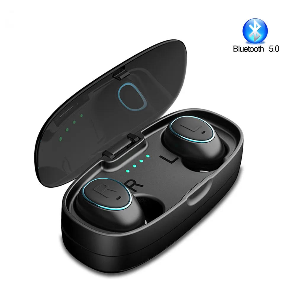 TWS Mini Wireless Earphones Bluetooth 5.0 Earbuds True 3D Stereo Handsfree Sports Headsets with Charger Box for Android iPhone