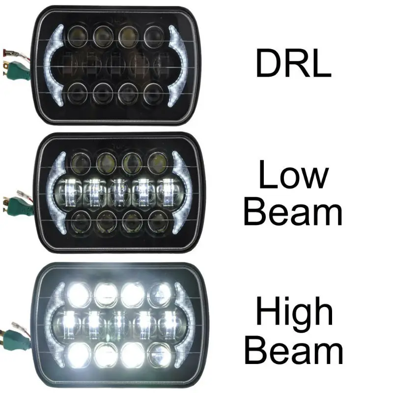 1 пара прямоугольные светодиодные фары для Jeep Wrangler YJ Cherokee XJ H6014 H6052 H6054 105 Вт 5x7 7x6