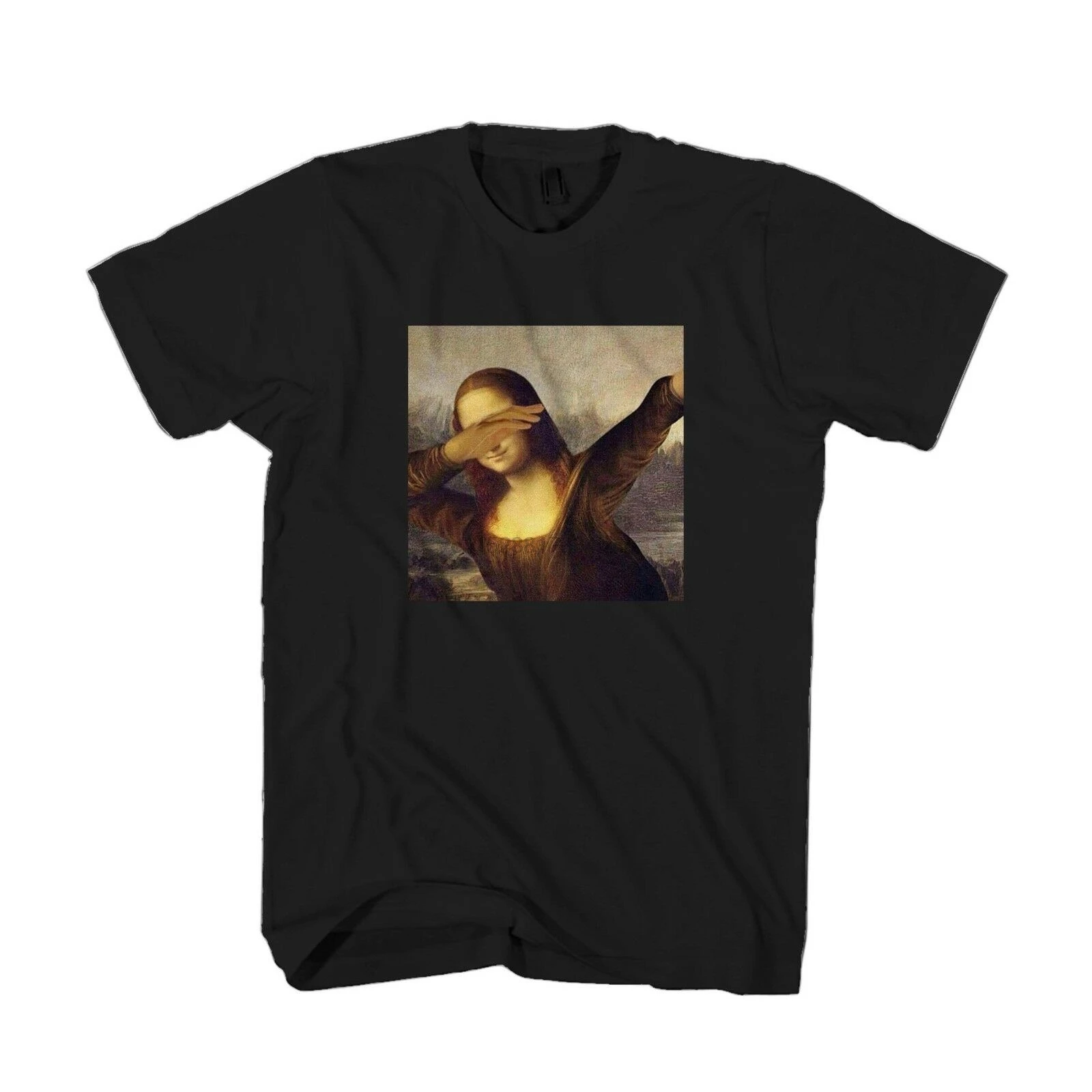 Mona Lisa Dabbing Leonardo Da Vinci, графический дизайн, Мужская футболка высокого качества, футболка, футболки, Поп Хлопок, Мужская футболка