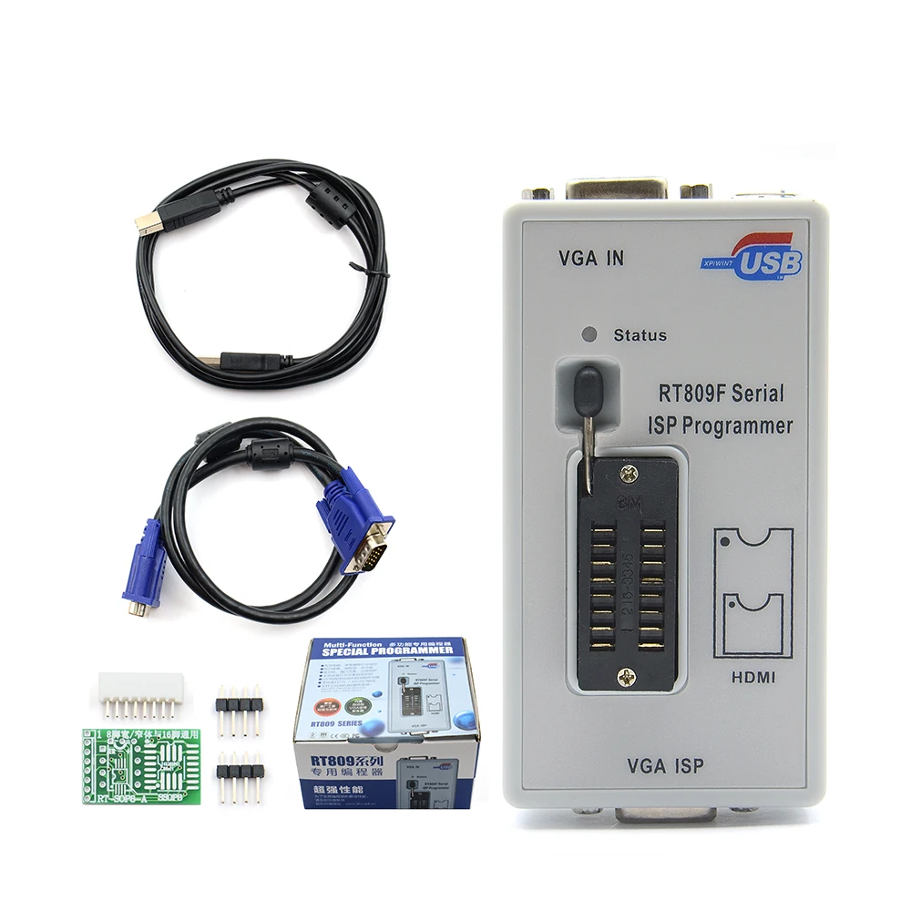Новейший RT809F серийный ISP программист VGA lcd ISP программист с RT-SOP8-A простой адаптер программист заводская цена