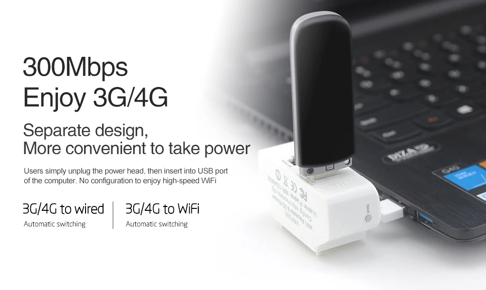 300 Мбит/с VONETS VRP300 WiFi ретранслятор 3g/4G WiFi маршрутизатор/2.1A зарядное устройство-вилка США